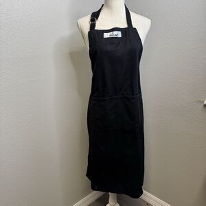 All-Clad Black  Apron Adjustable D-Ring Halter and Waist Tie With Pockets